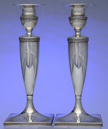Etruscan (Sterling, Hollowware) Pair of Weighted Candlesticks