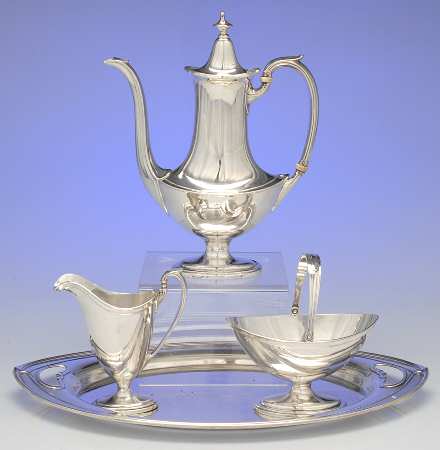 Portsmouth (Sterling, Hollowware) (4 Pc) Demi Set (SDEP,SCRM,SSUOM,STRDEM)