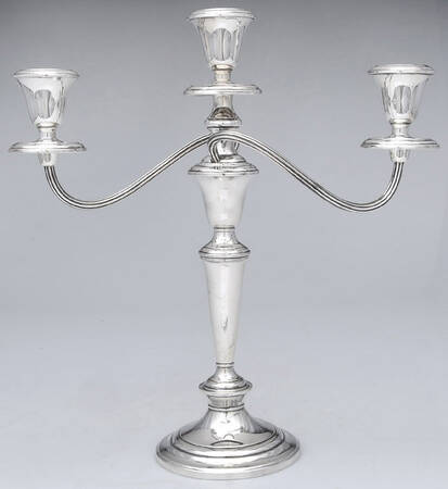 Puritan (Sterling, Hollowware) Weighted 3 Light Candelabra