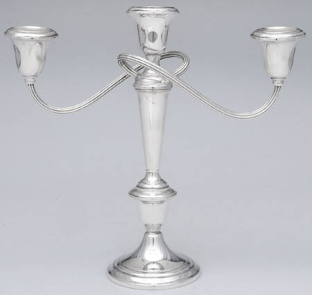 Puritan (Sterling, Hollowware) 13" Weighted 3 Light Candelabra