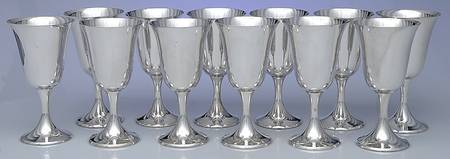 Puritan (Sterling, Hollowware) Sterling Water Goblet (Set of 12)