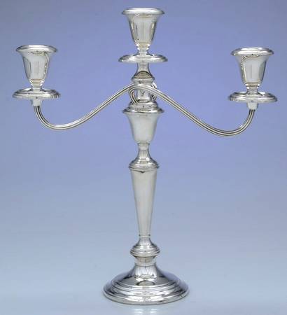 Puritan (Sterling, Hollowware) Weighted 3 Light Candelabra