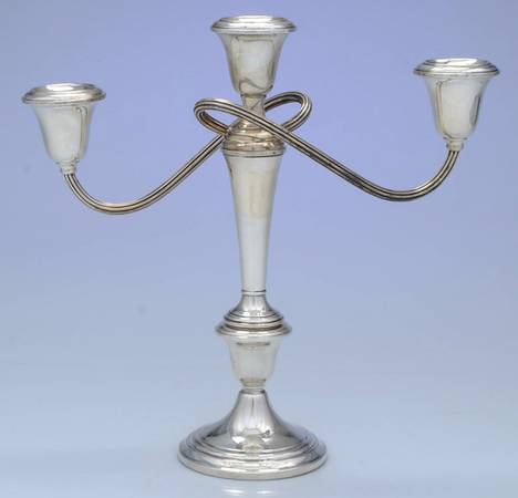 Puritan (Sterling, Hollowware) Weighted 3 Light Candelabra