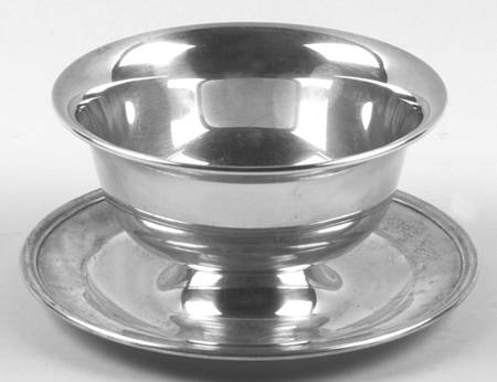 Puritan (Sterling, Hollowware) Sterling Gravy Bowl with Attached Underplate