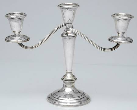 Puritan (Sterling, Hollowware) Weighted 3 Light Candelabra
