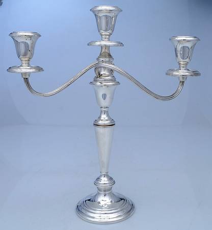 Puritan (Sterling, Hollowware) Weighted 3 Light Candelabra