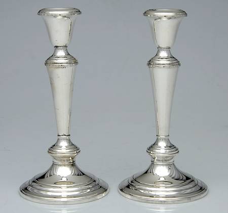 Puritan (Sterling, Hollowware) Pair of Weighted Candlesticks