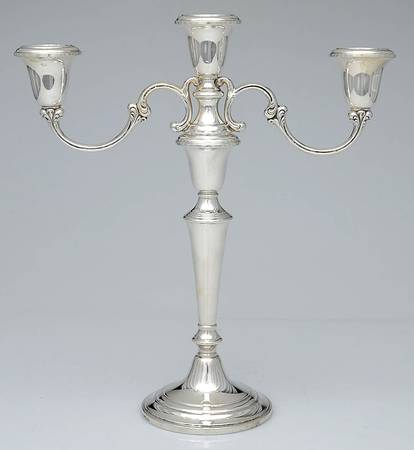 Puritan (Sterling, Hollowware) Weighted 3 Light Candelabra