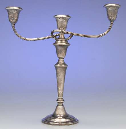 Puritan (Sterling, Hollowware) Weighted 3 Light Candelabra