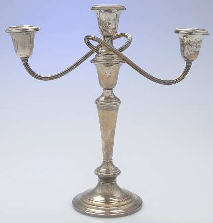 Puritan (Sterling, Hollowware) Weighted 3 Light Candelabra