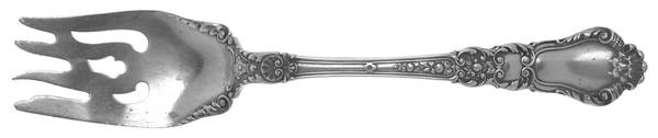 Baronial-Old (Sterling, 1898, No Monograms) Medium Solid Cold Meat Serving Fork