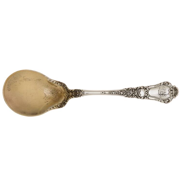Baronial-Old (Sterling, 1898, Monograms)  Ice Cream Spoon Individual