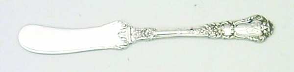 Baronial-Old (Sterling, 1898, Monograms)  Flat Handle Butter Spreader