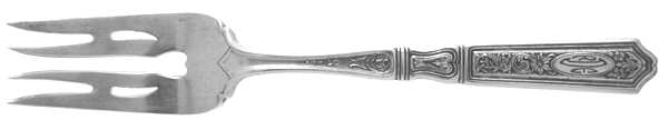 St. Dunstan-Chased (Sterling, 1917, Monograms) Pastry Fork by Gorham Silver
