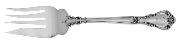 Chantilly (Sterling, 1895, Lion-Anchr-G, Monograms) Fork-Cold Meat/Servg-Sm/Solid