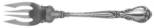Chantilly (Sterling, 1895, Lion-Anchr-G, Monograms) Large Individual Solid Fish/Salad Fork