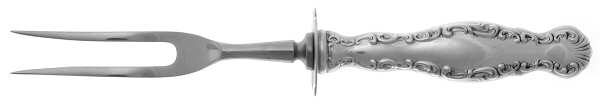 Louis XV (Sterling, 1891) Small Carving Fork W/Sterling Guard