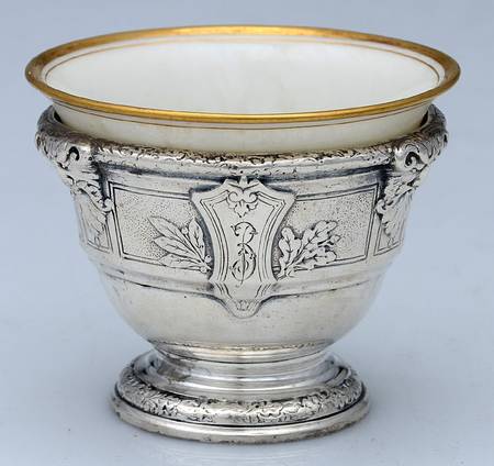 Florentine-Florenz (Sterling, 1901, Hollowware) Master Open Salt with Lenox Liner