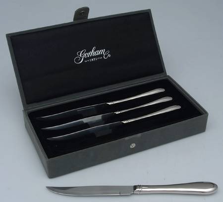 Silverplate Flatware Individual Steak Knive - Set of 4