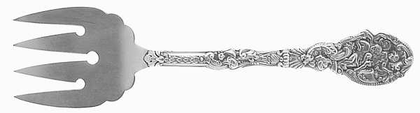Versailles (Sterling, 1888, Monograms) Large Solid Tined Sardine Serving Fork