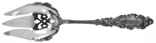 Luxembourg (Sterling, 1893, Monograms) Solid Salad Serving Fork