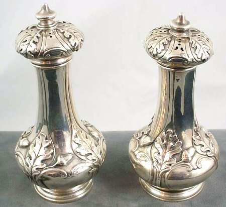 Royal Oak (Sterling, 1902, Hollowware) Salt and Pepper Set