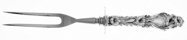 Lily (Sterling, 1991, No Monograms) Small Carving Fork W/Sterling Guard