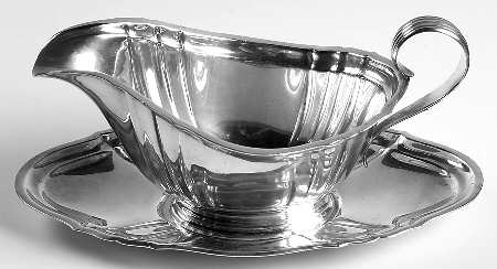 Chippendale (Sterling, Hollowware) Sterling Gravy Boat & Underplate
