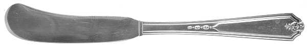 Vanity Fair (Silverplate, 1924, Monograms) Flat Handle Butter Spreader
