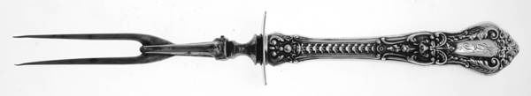 Henry II (Sterling, 1900) Large Stainless-Prong Roast Carving Fork