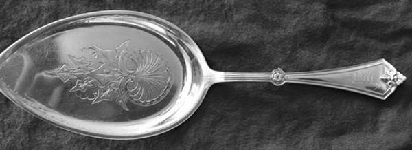 Rosette (Sterling, 1868) Large Solid Bright Cut Pie Knife