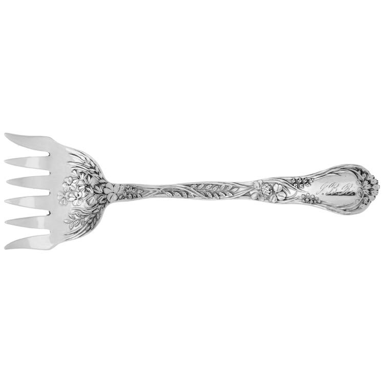 Meadow (Sterling, 1897, Monograms) Large Solid Tined Sardine Serving Fork