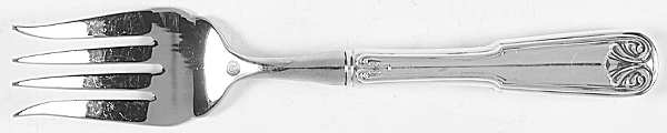 Gorham Sterling Shell (Sterling, "Gorham") Large Stainless-Tine Cold Meat Serving Fork