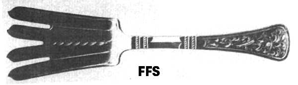 XV Century-Engraved (Sterling) Large Solid Fish Serving Fork