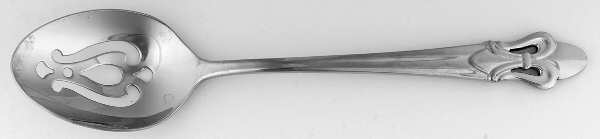 Fleur De Lis (Stainless) Pierced Solid Serving Spoon