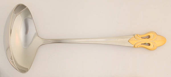 Fleur De Lis (Stainless, Gold Accent) Solid Gravy Ladle