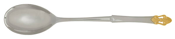 Fleur De Lis (Stainless, Gold Accent) Dressing Spoon with Stainless Bowl HC