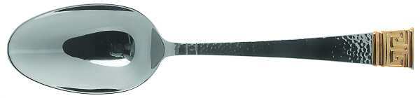 Dynasty (Stainless, Gold Accent) Solid Serving Spoon