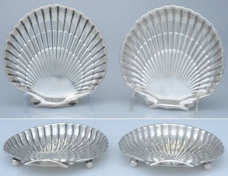 42677 (Sterling, Hollowware) (Set of 2) Shell Bon Bon Bowl