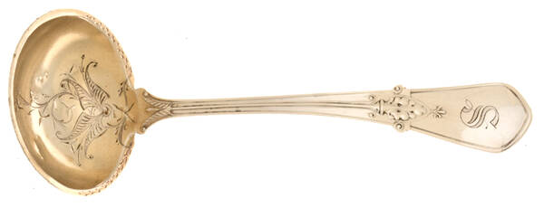 Swiss (Sterling, 1870) Solid Bright Cut Cream Ladle