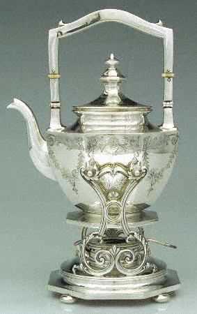 A5751-Engraved (Sterling, Hollowware) Kettle, Stand & Burner