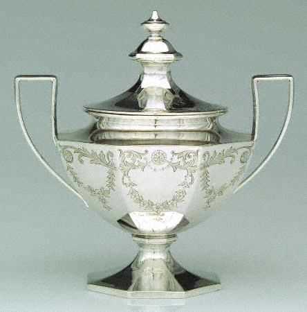 A5751-Engraved (Sterling, Hollowware) Sugar Bowl & Lid