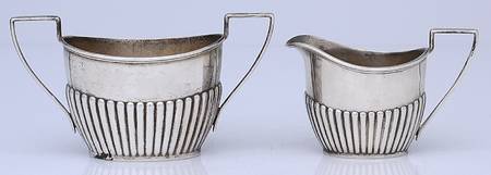A5005 (Sterling, Hollowware) Mini Sterling Creamer and Open Sugar