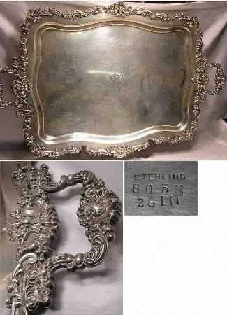 A5771 (Sterling, Hollowware) Large Waiter Tray