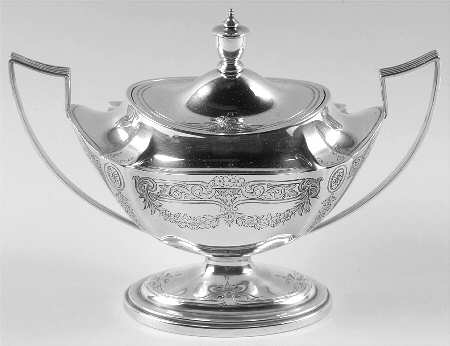 Plymouth-Engraved (2241-2) Sugar Bowl & Lid