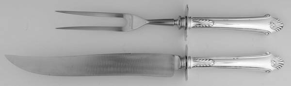 Late Georgian (Sterling, 1934) Large 2-Piece Roast Carving Set w/ Stainless Blade
