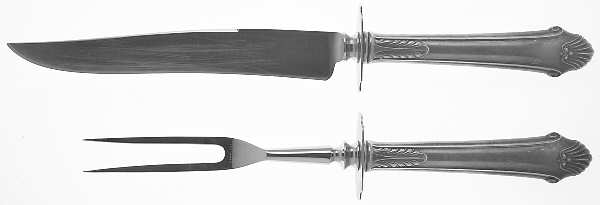Late Georgian (Sterling, 1934) Large 2-Piece Roast Carving Set w/Stainless Blade