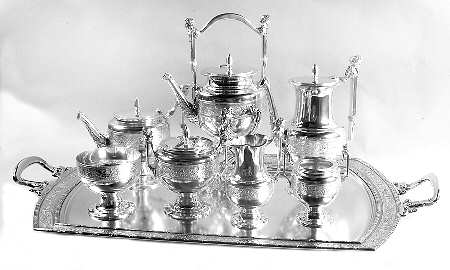 1110 (Sterling, Hollowware) 8 Piece Tea Set (SCP,STP,SCR,SSU,SWB,SKES,SSUO,WTL)