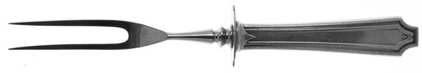 King Albert (Sterling, 1919, No Monograms) Small Steak Carving Fork with Stainless Prongs
