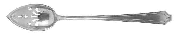 King Albert (Sterling, 1919, No Monograms) Pierced Bowl Short Handle Olive Spoon